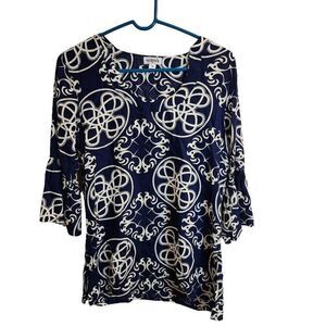 Escapada Medium Blue Printed Cover Up Top